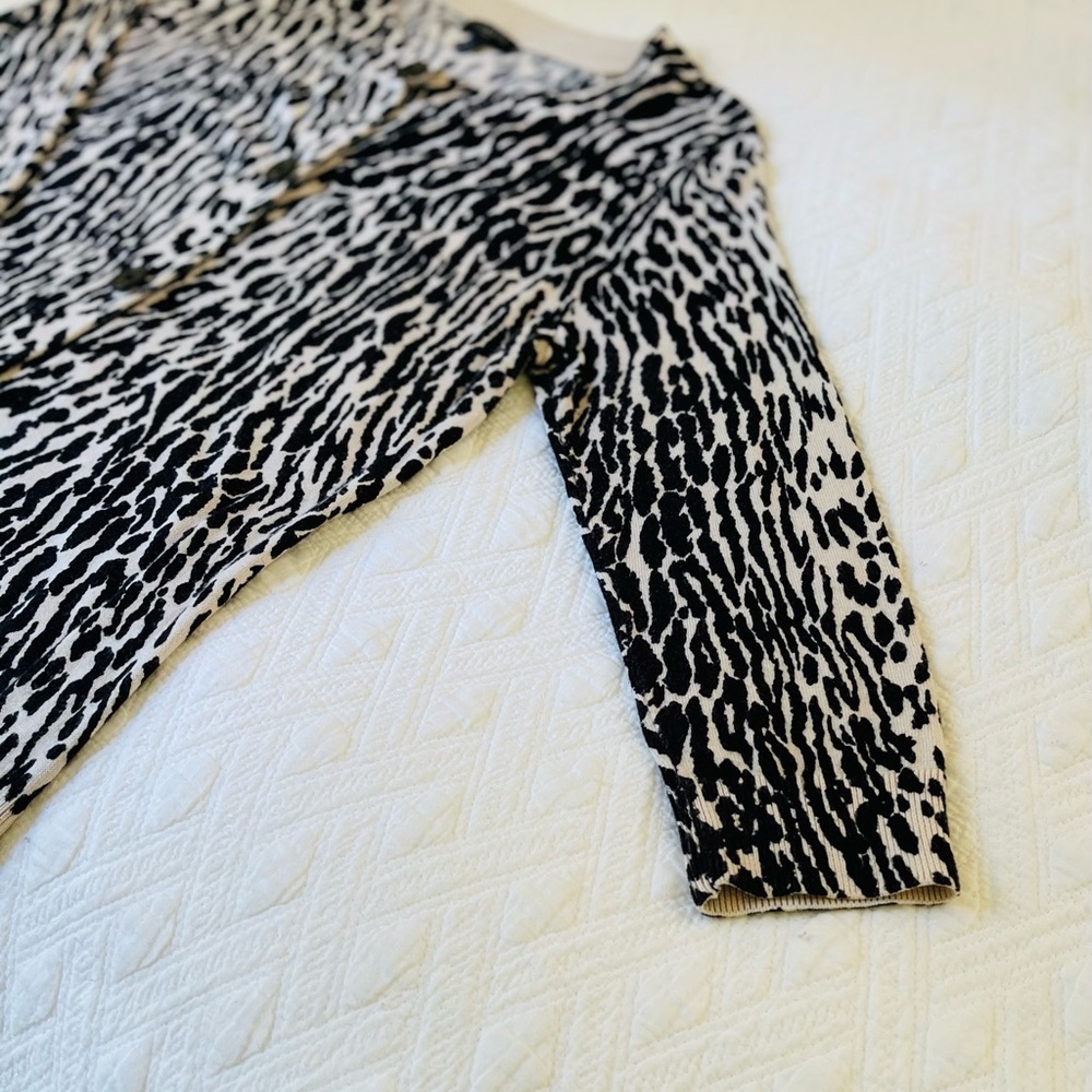 Talbots Leopard Print Cardigan Size Small Euc Cla… - image 4